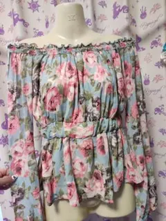 新品★夢展望★オフショルシフォントップスのサムネイル