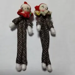 着物リメイク。かわいいピエロ。ブローチ2個