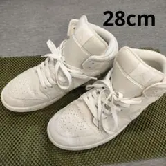 ナイキ エアジョーダン1 MID SE ホワイトスエード メンズ 28cm