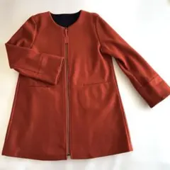 美品！オレンジに近い赤色コート　Mサイズ