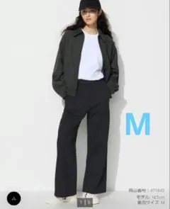 UNIQLO ドライスウェットワイドパンツ BLACK 471642 美品