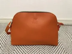HAMANO ハマノ　濱野皮革工藝　ショルダー　バッグ　オレンジ　レザー　上品