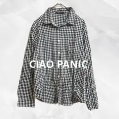 b665 チャオパニック　チェック長袖ネルシャツM 綿100% ヴィンテージ