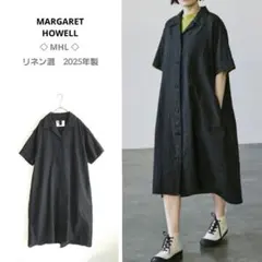 MARGARET HOWELL リネンシャツワンピース 麻 黒 I 日本製 - メルカリ