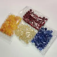 ⑥⑤アクセサリービーズ まとめ売り 球型カラー４色 65g　詰め合わせセット