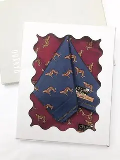 セリーヌレア柄◆二色ヒョウ柄2枚セットミニスカーフ大判ハンカチ50×50㎝膝掛け