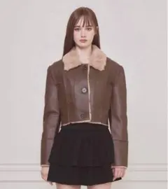 Not your rose ショートリバーシブルレザームスタン（ブラウン）