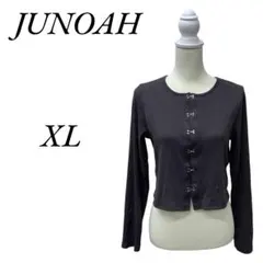 ★美品 JUNOAH ジュノア グレー 長袖 カーディガン XL(LL)