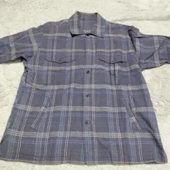 小杉ヴィンテージネイビーとホワイトのチェック柄シャツ