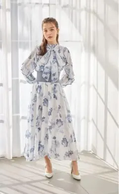 新品トッコクローゼット　2ＷＡＹボウタイリボン付ウエストリブ切り替えワンピース