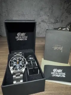 【ジャンク品】STUSSY◼️クロノグラフ◼️腕時計◼️LIMITEDEDT◼️CREW ジャンク品】STUSSY◼️クロノグラフ◼️腕時計◼️LIMITEDEDT