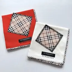 【 新品 未使用 】 BURBERRY バーバリー ハンカチ 2枚セット 12