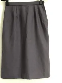 13✨早い者勝ち✨グレー 薄紫タイトスカート スリット入り ウール混合