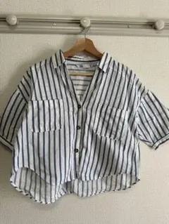 ZARA ストライプ 半袖シャツ