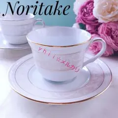【未使用・レア】Noritake GLENROSE ホワイトスケープス ペア碗皿