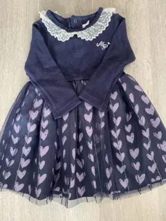 メゾピアノ　ハート柄ワンピース　90サイズ