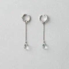 極美品★エテete イヤリング ナチュラルストーン チェーン イヤリング