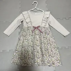 アプレレクール　フリル付き花柄ワンピース