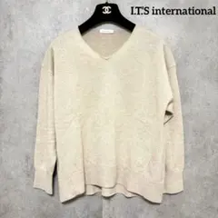 I.T.’S international カシミヤ混 Vネックニット ベージュ