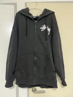 USA製 Stussy ワールドツアー ジップパーカー XL フェード ダメージ