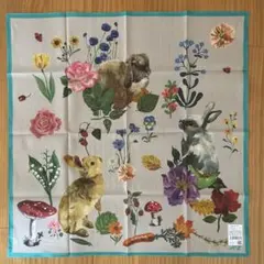 ナタリーレテウサギと花柄 ハンカチのサムネイル