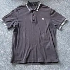FRED PERRY フレッドペリー 古着 ポロシャツ 刺繍 ネイビー