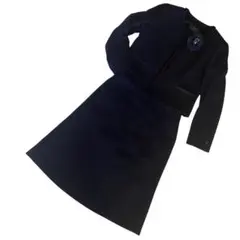 美品　23区 セットアップ ノーカラー ツイード スカート ネイビー 40 L