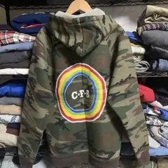 Carhartt カーハート迷彩柄 背面ビッグプリントフルジップパーカーM