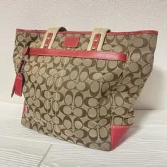 Coach トートバッグ ベージュ/レッド