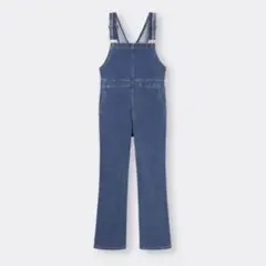 美品☆GUデニムスリムサロペットパンツ