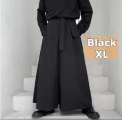 ブラック XL ワイドパンツ メンズ ハカマ サルエル かっこいい 最終値下げ