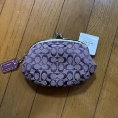 コーチ　パープル　がま口小銭入れ