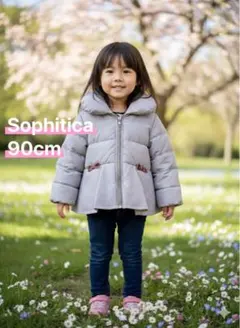 【美品】Sophitica ソフィティカ 中綿コート 90cm グレー リボン