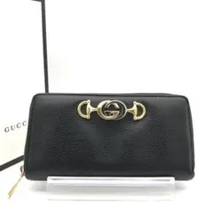 正規品　新品同様　グッチ財布　グッチホースビット　グッチズゥミ　ブラックレザー