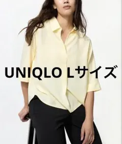 UNIQLO レーヨンスキッパーブラウス　7分袖　イエロー