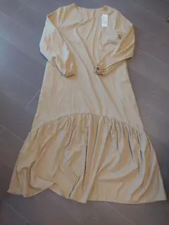 12★BONJOUR SAGAN 長袖シャツワンピース ベージュ F
