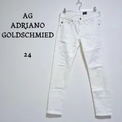 AGアドリアーノゴールドシュミット ホワイトスキニーデニム ダメージ