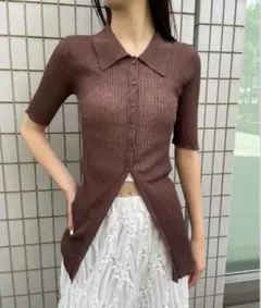 AIC. シアーリブポロニットトップスのサムネイル