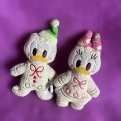ディズニー ドナルド＆デイジー ぬいぐるみバッチ☆平成レトロ