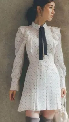 スナイデル　フリルミニプリントワンピース