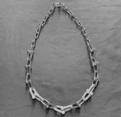 ハードウェア Uチェーン レイヤード チェーン ネックレスジルコニア SV925