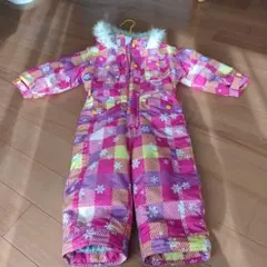 子供用スノーボードウェア ピンクチェック柄