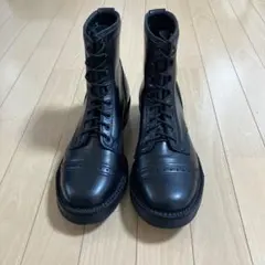 ブラックレザー ワークブーツ レースアップのサムネイル