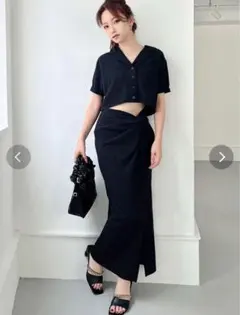 RESEXXY ハーフスリーブクロップドシャツ ツイストクロスロングスカート