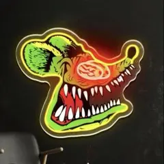 ネオンサイン　ラットフィンク　RATFINK エドロス　ホットロッドUSB 調光
