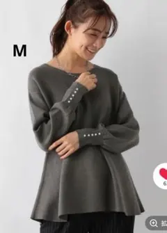 GLOBALWORK　メルティ　パールペプラムプルオーバー　М