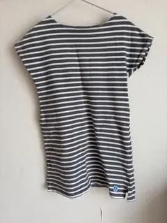オーシバルグレーと白のボーダー半袖