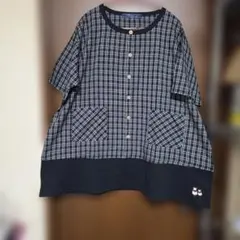 ☆D.S.CLUB チェック柄 ☆半袖ブラウス ☆Lサイズ☆のサムネイル