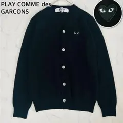 PLAY COMME des GARCONS カーディガン ブラック 刺繍 L