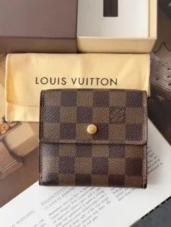 【極美品❢】ルイヴィトン　ダミエ柄　三つ折り　財布　保存袋・箱付き